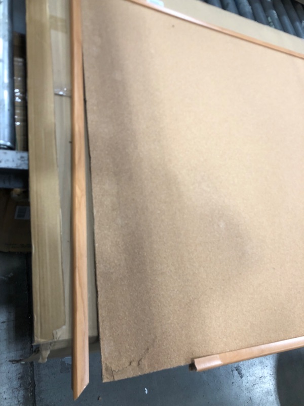 Photo 2 of **damaged frame, view photos**
Mead Corkboard, Framed Bulletin Board, 4' x 3', Cork Board, Oak Finish Frame (85367) 4 x 3 Oak