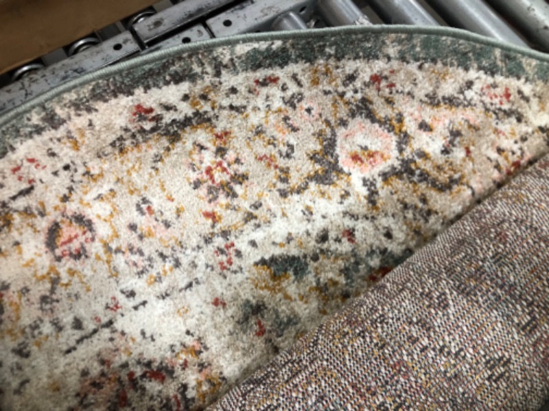 Photo 1 of ***USED,DIRTY**
 Justine 5 x 5 Beige Round Indoor Medallion Area Rug
