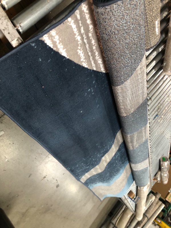 Photo 2 of ***USED,DIRTY**
Home Dynamix Premium Indus Modern Area Rug, Midnight Blue/Gray, 7'8"x10'7" 