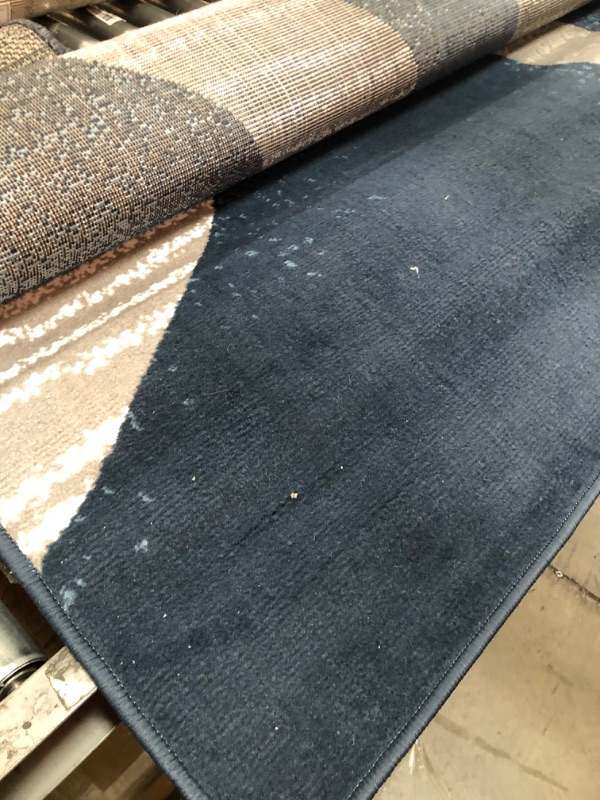 Photo 4 of ***USED,DIRTY**
Home Dynamix Premium Indus Modern Area Rug, Midnight Blue/Gray, 7'8"x10'7" 