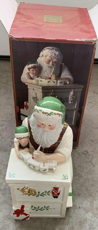 Photo 1 of LENOX FOR THE HOLIDAYS SANTA WORKBENCH COOKIE JAR