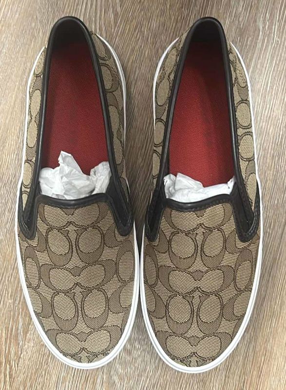 Photo 1 of NEW WOMENS COACH SLIP ON SHOES - CHRISSY OUTLINE SIZE 7.5M