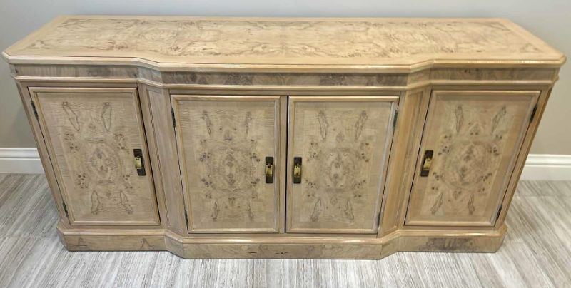 Photo 1 of DREXEL HERITAGE CORINTHIAN BLOND BURLED ASH SIDEBOARD 68” x 20” x 30 1/2”