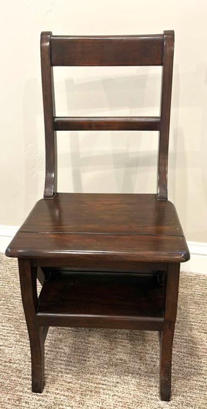 Photo 1 of VINTAGE WOOD CHAIR THAT FOLDS INTO STEPPING STOOL