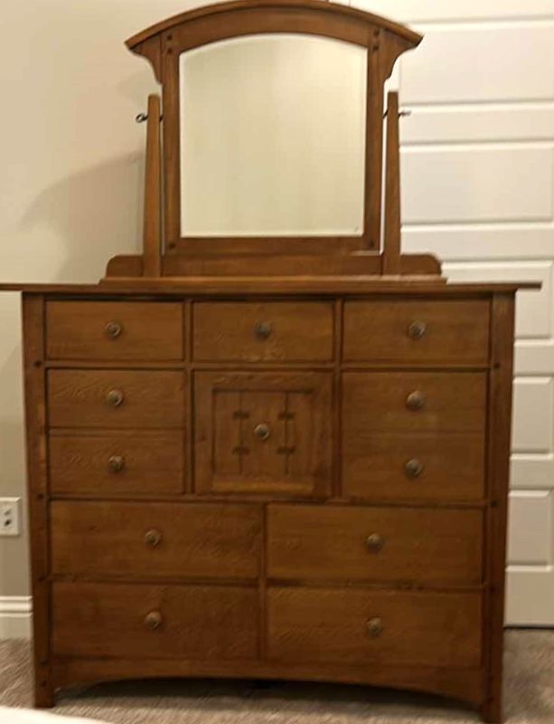 Photo 1 of IMPRESSIONS BY THOMASVILLE CHEST OF DRAWERS WITH MIRROR (water marks) 54 1/2” x 19” x 7’