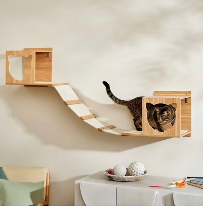 Photo 1 of NEW FRISCO CAT SILHOUETTE WITH BRIDGE WALL MOUNTED CAT SHELVES 