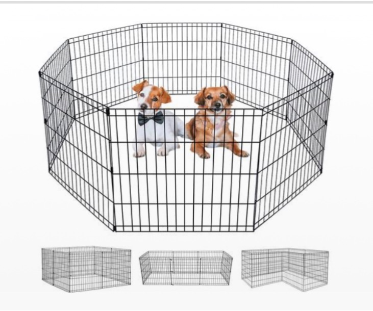 Photo 1 of SKU 250602 8 PANEL PET GATE AND PLAYPEN WHITE