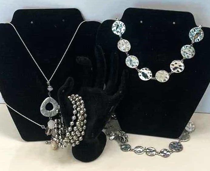 Photo 1 of COSTUME JEWELRY- 2 LONG CHICOS NECKLACE AND MARCY FELD BRACELET