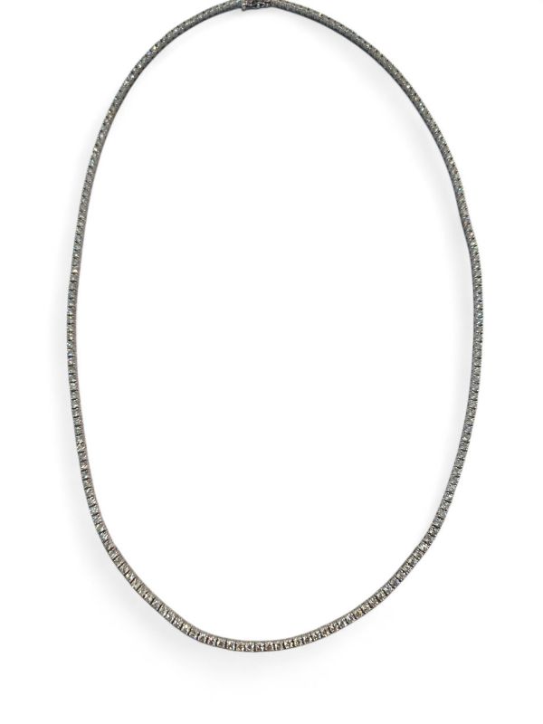 Photo 1 of 14K WHITE GOLD 17cwt DIAMOND TENNIS NECKLACE 24” 31 TTL G #3