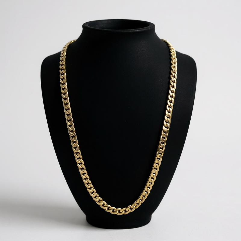 Photo 1 of 10K YELLOW GOLD CLASSIC MIAMI LINK NECKLACE 21 1/2” 25.5G #48