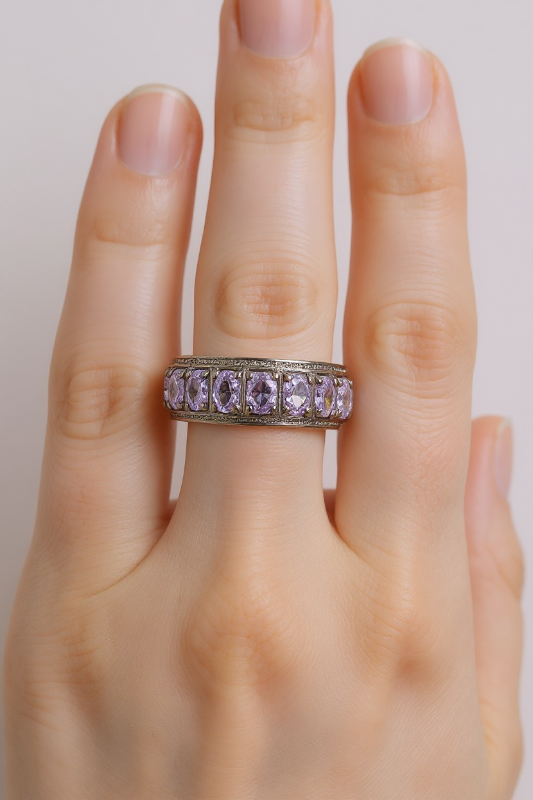 Photo 1 of 10K WHITE GOLD 2ctw TANZANITE RING 2G SIZE 7 1/2   #46