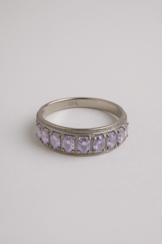 Photo 1 of 10K WHITE GOLD 2ctw TANZANITE RING 2G SIZE 7 1/2   #46