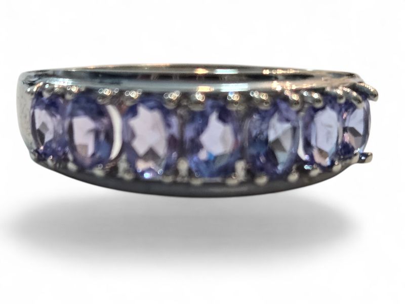 Photo 1 of 10K WHITE GOLD 2ctw TANZANITE RING 2G SIZE 7 1/2   #46
