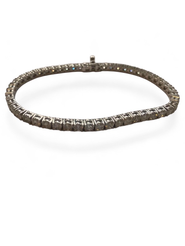 Photo 1 of 14K WHITE GOLD. W 7.5cwt DIAMOND TENNIS BRACELET 12.5 TTL G  #5 EST VALUE $40,250