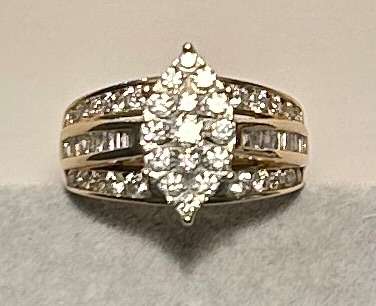 Photo 1 of 14K YELLOW GOLD 1.5 cwt DIAMOND RING 8G SIZE 7 #22