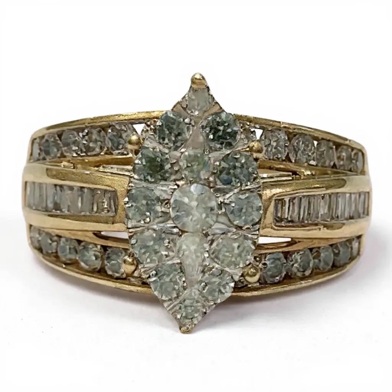 Photo 1 of 14K YELLOW GOLD 1.5 cwt DIAMOND RING 8G SIZE 7 #22
