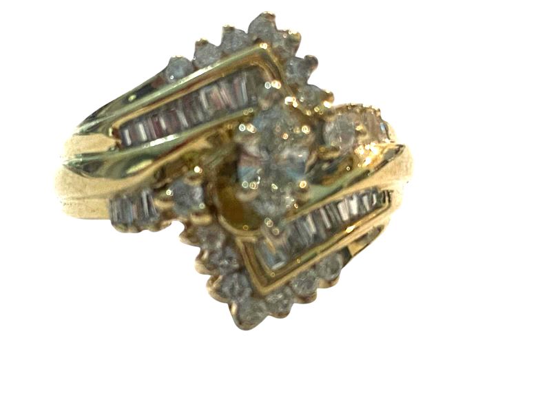 Photo 1 of 14K YELLOW GOLD w 1cwt DIAMOND RING 7.5G SIZE 6 #8