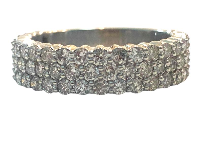 Photo 1 of 10K WHITE GOLD 2ctw DIAMOND RING 5G SIZE 8 1/2 #35