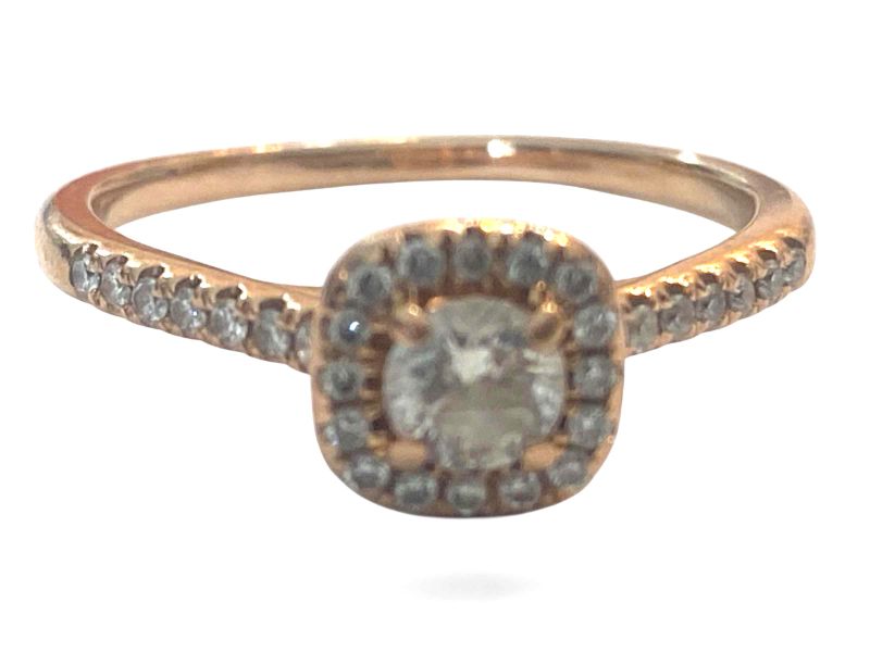 Photo 1 of 14K ROSE GOLD 1cwt DIAMOND RING 2G #24