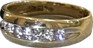 Photo 1 of 10K YELLOW GOLD BAND w 1cwt DIAMONDS 4G SIZE 10 1/2 #42