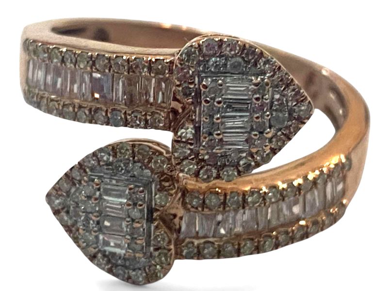 Photo 1 of 10K ROSE GOLD 1ctw DIAMONDS RING 4G SIZE 8 1/2 #37