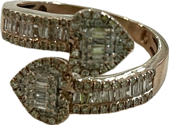 Photo 1 of 10K ROSE GOLD 1ctw DIAMONDS RING 4G SIZE 8 1/2 #37