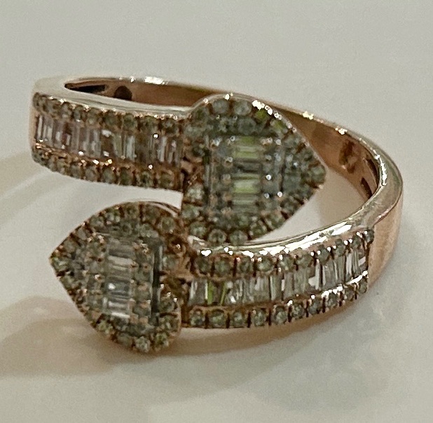 Photo 1 of 10K ROSE GOLD 1ctw DIAMONDS RING 4G SIZE 8 1/2 #37