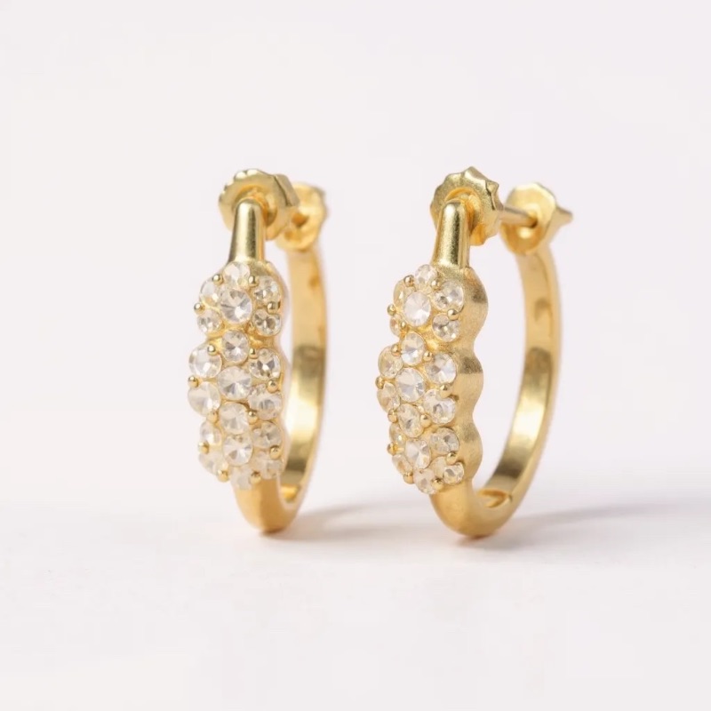 Photo 1 of 14K YELLOW GOLD 1cwt DIAMOND EARRINGS 3.6 TTL G #12