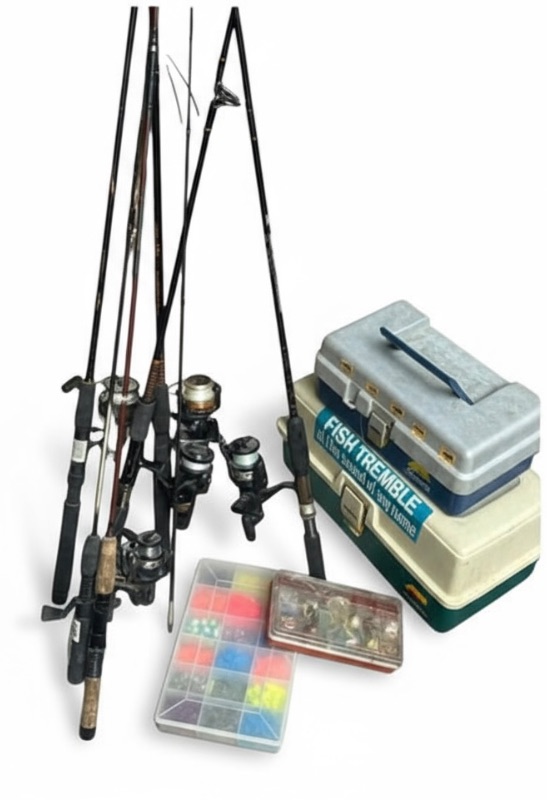Photo 1 of 5 FISHING RODS W ACCESSORIES