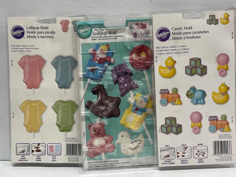 Photo 3 of NEW WILTON BABY SHOWER  LOLLIPOP & CANDY  MOLDS - TOTAL RETAIL PRICE $ 35.00