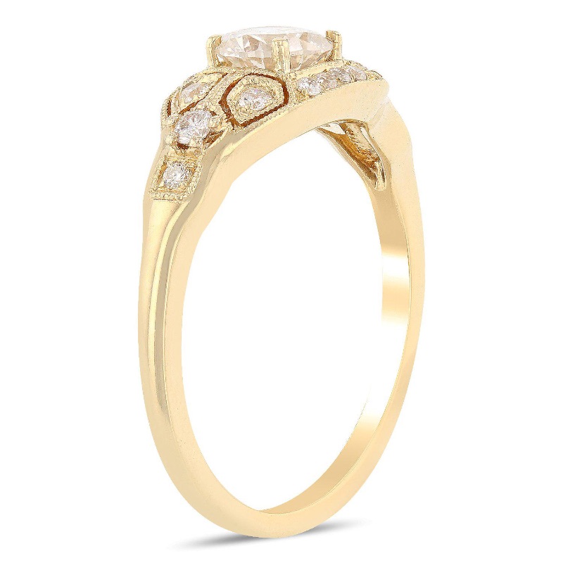 Photo 3 of 18K Yellow Gold .050ct Diamond Ring W MSRP Appraisal (Approx. Size 6-7)  RN023808