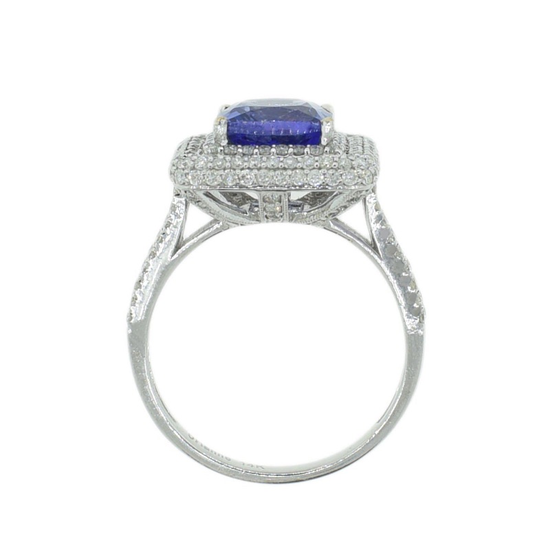 Photo 2 of 14K White Gold 2.73 ct  Tanzanite & 1.13ct Diamond Ring W. MSRP Appraisal (Approx. Size 6-7)    RN017299