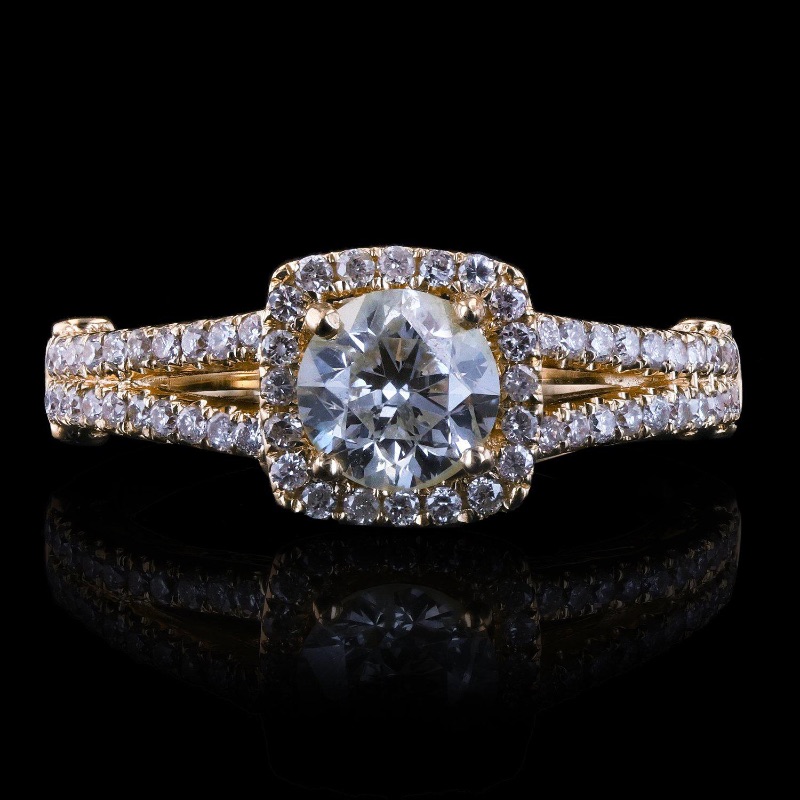 Photo 1 of 14K Yellow Gold .90ct Center Diamond Unity Ring W. MSRP Appraisal (Approx. Size 6-7)   RN018107