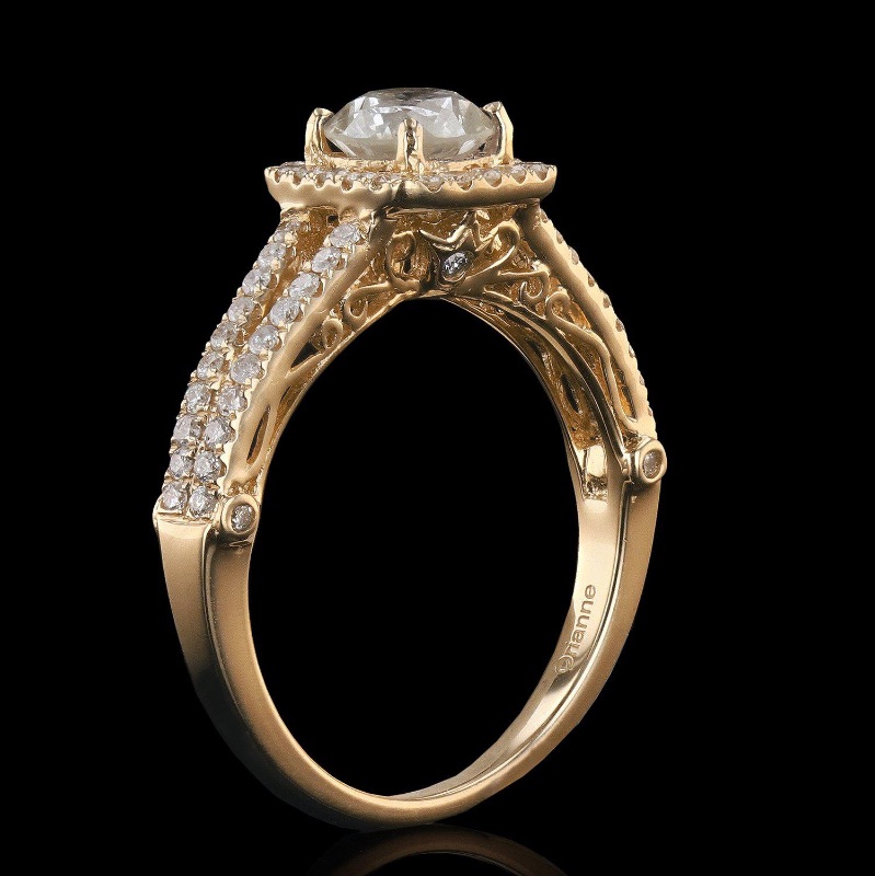 Photo 2 of 14K Yellow Gold .90ct Center Diamond Unity Ring W. MSRP Appraisal (Approx. Size 6-7)   RN018107