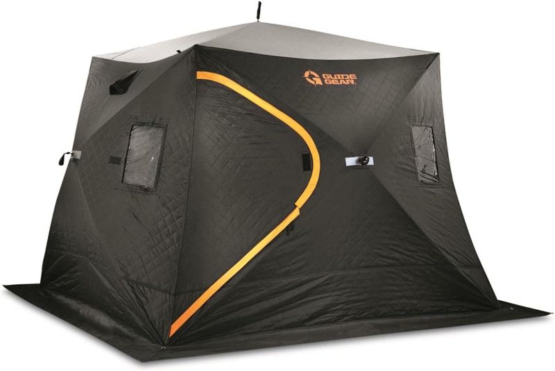 Photo 1 of Guide Gear Insulated Ice Fishing Shelter, Portable Pop-Up Tent, Winter Hunting, 4-Sided Wide Bottom