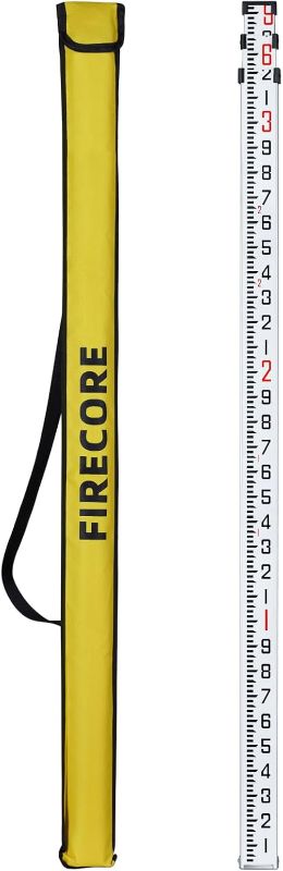 Photo 1 of Firecore 9-Foot Aluminum Grade Rod – 10ths, Dual Sided 3-Section Telescopic Leveling Rod