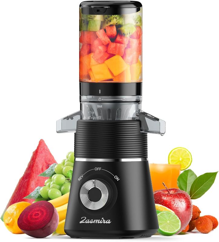 Photo 1 of Cold Press Juicer, Zasmira Slow Masticating Juicer with 4.13" Extra-wide chute, Whole Fruit Juicer Machines for Vegetables & Fruits, 98% Juice Purity, 2 Cups Included/Easy to Clean