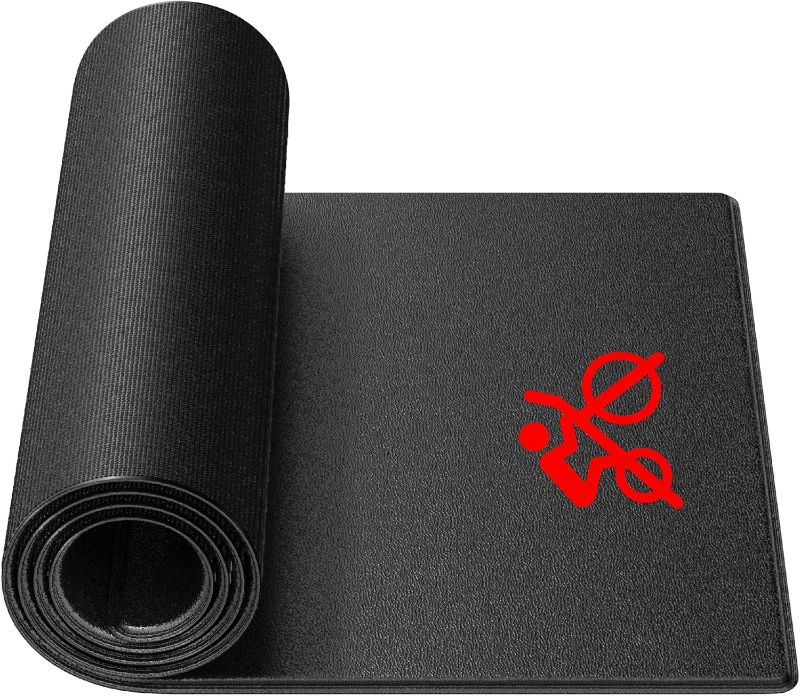 Photo 1 of Bike Trainer Mat, Mat Compatible with Peloton Bike, for Treadmill & Row, THK 6mm, Under Mat Protect Hardwood Floor Carpet, Trainer Accessory for Indoor Stationary Exercise Bike