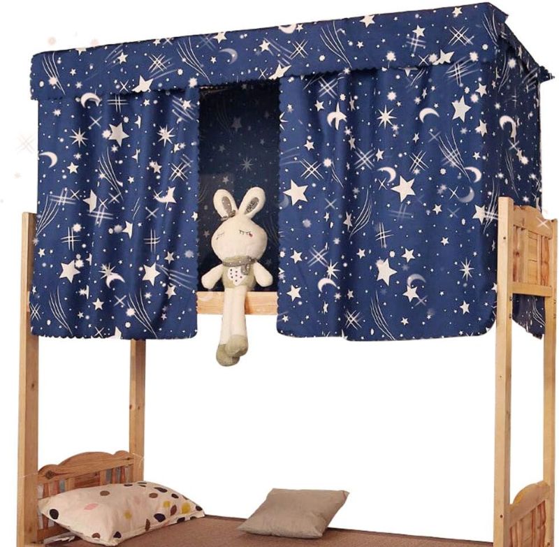 Photo 1 of Heidi Galaxy Star Bed Canopy Single Sleeper Bunk Bed Curtain Student Dormitory Blackout Cloth Mosquito Nets Bedding Tent