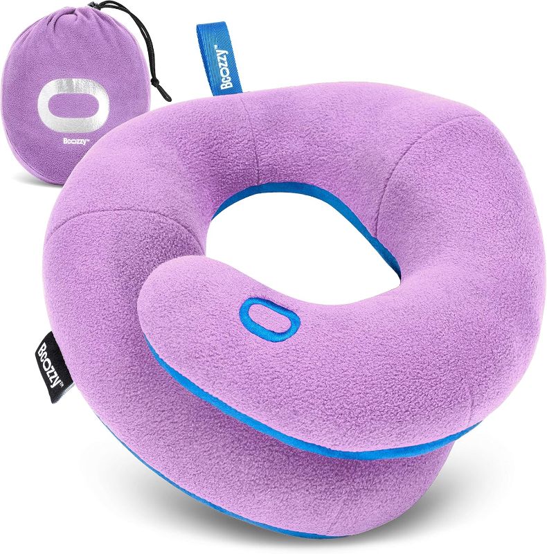 Photo 1 of BCOZZY Kids Chin Supporting Travel Pillow for 3-7 Y/O -Stops The Head from Falling Forward– Comfortable Road Trip Essential. Soft, Washable, Small Size, Light Purple