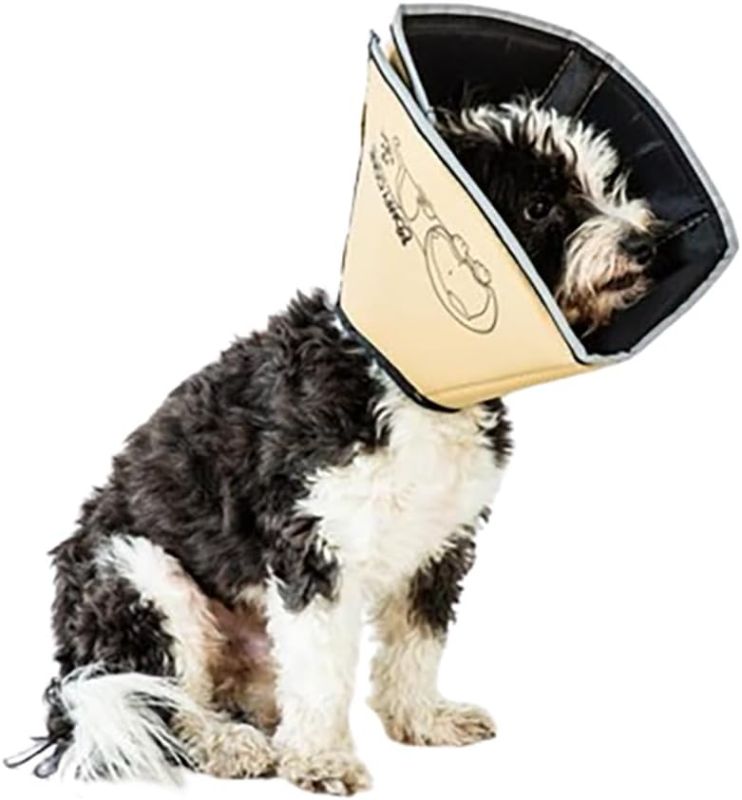 Photo 1 of Comfy Cone Pet Cone for Dogs, Cats, Large, Tan - Comfortable Soft Dog Cone Collar Alternative for After Surgery, Wound Care, Spay, Neuter - Dog and Cat Recovery Collar