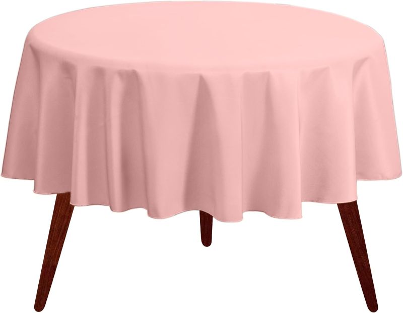 Photo 1 of Gee Di Moda Round Tablecloth - 70 Inch Pink Round Table Cloth for 24 to 48 Inch Round Tables - Heavy Duty Washable Fabric - for Buffet Table, Holiday Party, Dinner, Wedding & Baby Shower