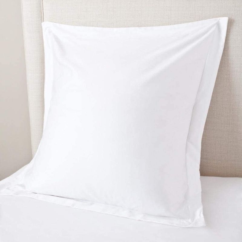 Photo 1 of European Square Pillow Shams Set Of 2 White 600 Thread Count 100% Egyptian Cotton Pack Of 2 Euro 26X26 White Pillow Shams Cushion Cover, Cases Decorative Pillow Covers (White ,European 26 x 26)