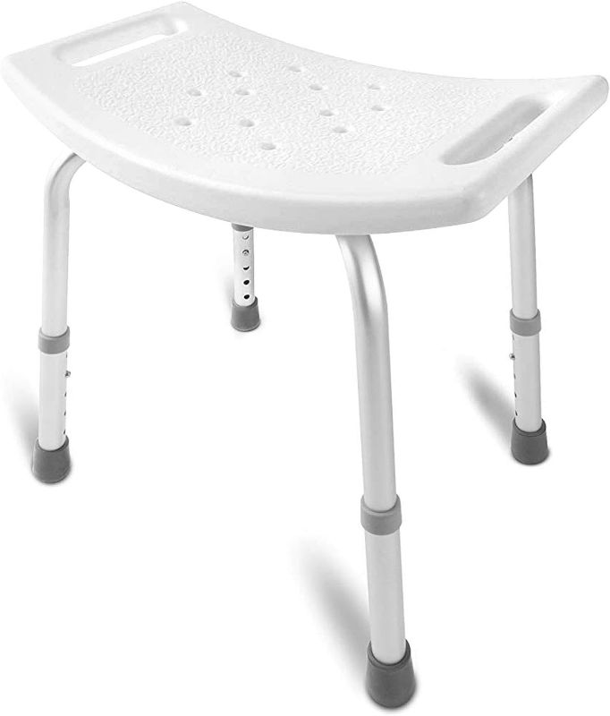 Photo 1 of DMI Shower Chair Bath Seat for Tub or Shower Bench for Inside Shower, Made of Non Slip Aluminum with Plastic Seat, No Tools Needed, Adjustable Height, Holds Weight up to 300 Pounds, Bath Bench, White