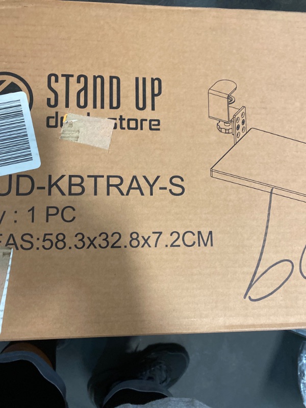 Photo 1 of Stand Up Desk Store Compact Clamp-On Retractable Adjustable Height Under Desk Keyboard Tray | for Desks Up to 1.5" (Small, 24.5" Wide)
