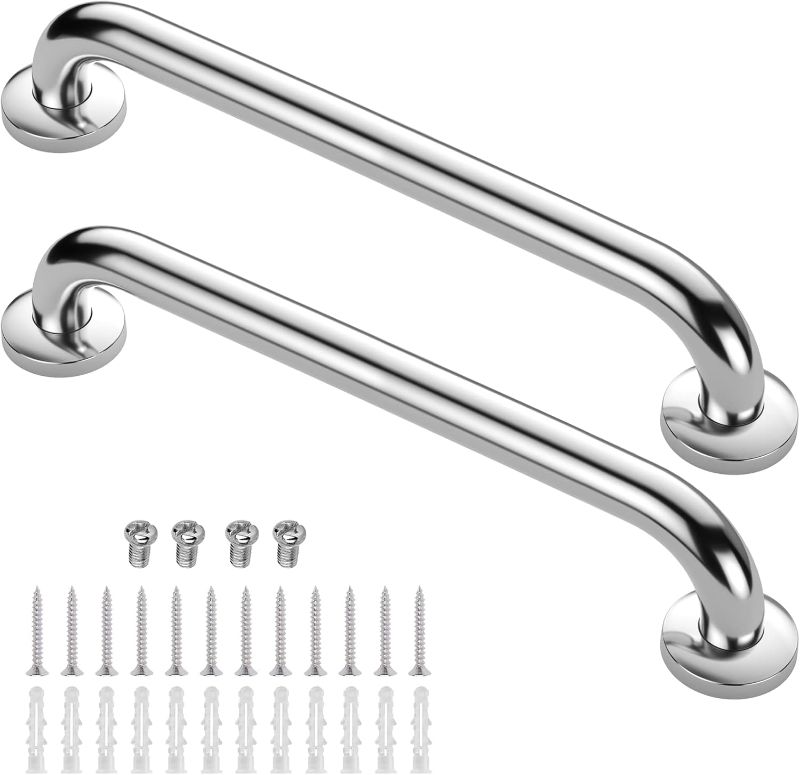 Photo 1 of Gotega Shower Grab Bar 2 Pack, Stainless Steel Bathroom Grab Bar Shower Bath Handle Grab Bars for Bathtub Showers 24 Inch