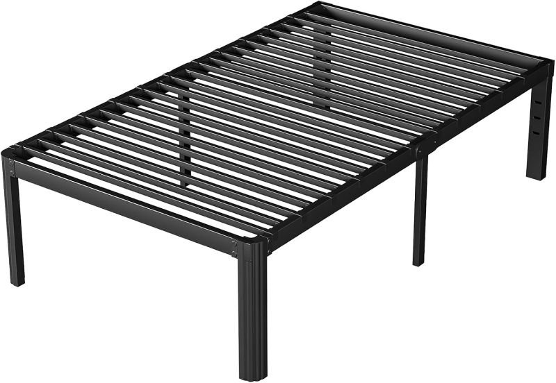 Photo 1 of 12" Twin XL Heavy Duty Bed Frame No Box Spring Needed, Metal Twin XL Platform Bed Frame with Additional Metal Slats, Enhance Support, Easy Assembly