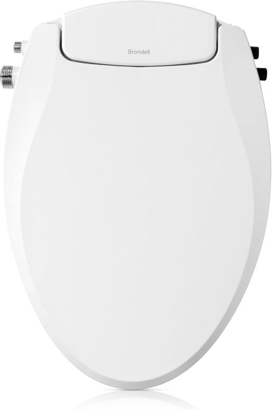 Photo 1 of Brondell Bidet Toilet Seat, Non-Electric Swash Ecoseat, Fits Elongated Toilets, White - Dual Temperature, Dual Nozzle System - Bidet with Easy Installation