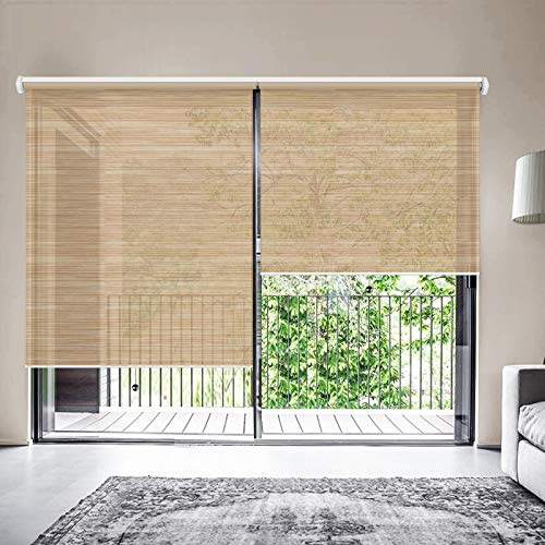 Photo 1 of (Khaki 26" x 72")Persilux Free-Stop Cordless Roller Blinds for Windows Roller Shades Light Filtering Shades  Natural Woven Fabric UV Protection Thermal Insulation Roller Window Shades for Home Doors