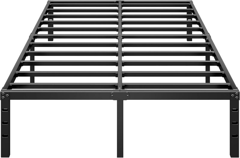 Photo 1 of King - Metal Platform Bed Frame 14 Inch Tall Bed No Box Spring Needed,King Size Bed with Heavy Duty Strong Support Slats,Easy to Assemble,Black